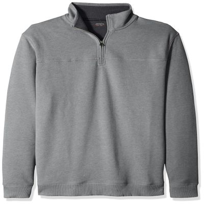 Arrow 1851 Men's Tall Saranac Long Sleeve 1/4 Zip Sueded Fleece Pullover, grey shadow heather, 4X-Large Big