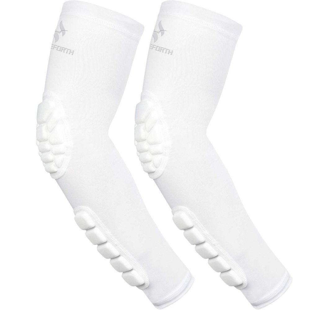 HOPEFORTH 2PCS Padded Elbow Forearm Sleeves Compression Arm Protective Support