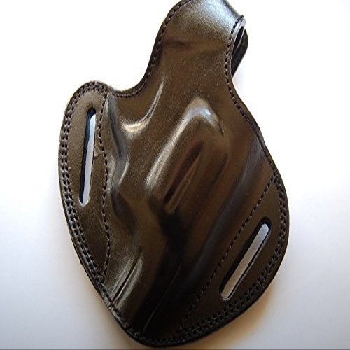 Handcrafted Leather Belt Holster for sw Model 64-2 Snub Nose 38 Special (R.H) (Black)