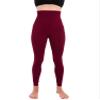 Homma High Waist Compression Leggings for Women Tummy Control Postpartum Leggings Seamless Yoga Workout Pants Burg XL Burgundy view 1