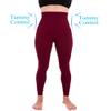 Homma High Waist Compression Leggings for Women Tummy Control Postpartum Leggings Seamless Yoga Workout Pants Burg XL Burgundy view 3