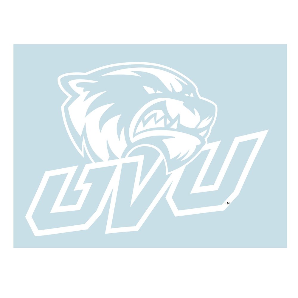 Utah Valley Decal (WHT UVU WOLF HEAD DECAL (4",6",12"), 6 in)