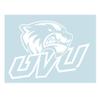 Utah Valley Decal (WHT UVU WOLF HEAD DECAL (4",6",12"), 6 in) view 1