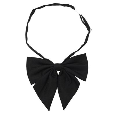 AKOAK Adjustable Pre-tied Bow Tie Solid Color Bowties for Women ties,Black