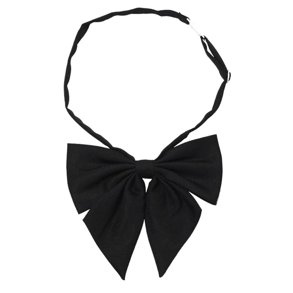 AKOAK Adjustable Pre-tied Bow Tie Solid Color Bowties for Women ties,Black