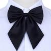 AKOAK Adjustable Pre-tied Bow Tie Solid Color Bowties for Women ties,Black view 2