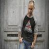 American Classics Def Leppard 80s Heavy Metal Band RocknRoll Brit Flag Logo Adult Raglan T-Shirt (Vintage Black/Premium Heather) view 2