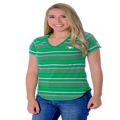 NCAA North Dakota Women's Tailgate Tee, Kelly Green/White, X-Large