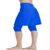 Micosuza Womens Skirted Swim Capris Sun Protective UPF 50+ Swimming Tight with Attached Skirt Sport Leggings Blue view 2