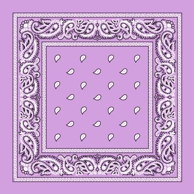 Lilac Paisley Bandana - Single Piece 22x22