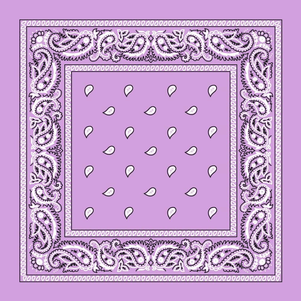 Lilac Paisley Bandana - Single Piece 22x22