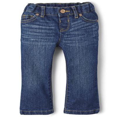 The Children's Place Baby Girls and Toddler Girls Basic Bootcut Jeans, Indigo Stone, 5T