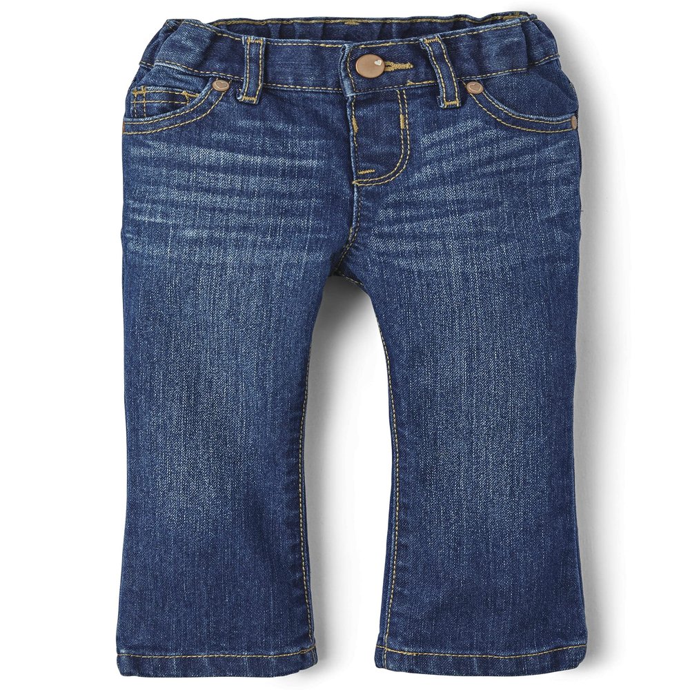 The Children's Place Baby Girls and Toddler Girls Basic Bootcut Jeans, Indigo Stone, 5T