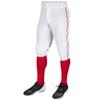 CHAMPRO boys Pipe Triple Crown Polyester Knicker with Braid, White, Scarlet Pipe, Small US view 1