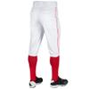 CHAMPRO boys Pipe Triple Crown Polyester Knicker with Braid, White, Scarlet Pipe, Small US view 2