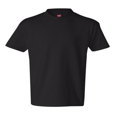 Hanes Authentic Tagless Kid`s Cotton T-Shirt Black