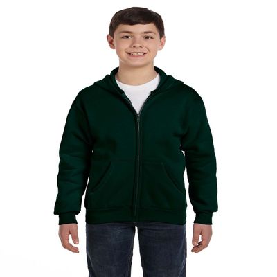 Hanes by ComfortBlend EcoSmart Full-Zip Kids' Hoodie Sweatshirt, Deep Forest, XL
