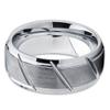 Silly Kings Jewelry 9mm Tungsten Wedding Ring,Silver Tungsten Wedding Ring,Tungsten Wedding Band,Men's Tungsten Ring,Tungsten Carbide Ring,Anniversary Ring,Comfort Fit view 2