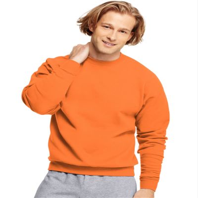 7.8 oz. 50/50 Fleece Crew (P1607) Safety Orange, 5XL