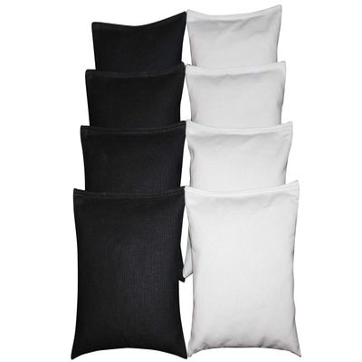 BackYardGamesUSA Set of 8 Cornhole Bags Pick Your 2 Colors! Regulation Size Handmade! (Black/White)