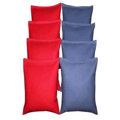 BackYardGamesUSA Set of 8 Cornhole Bags Pick Your 2 Colors! Regulation Size Handmade! (Red/Royal Blue)