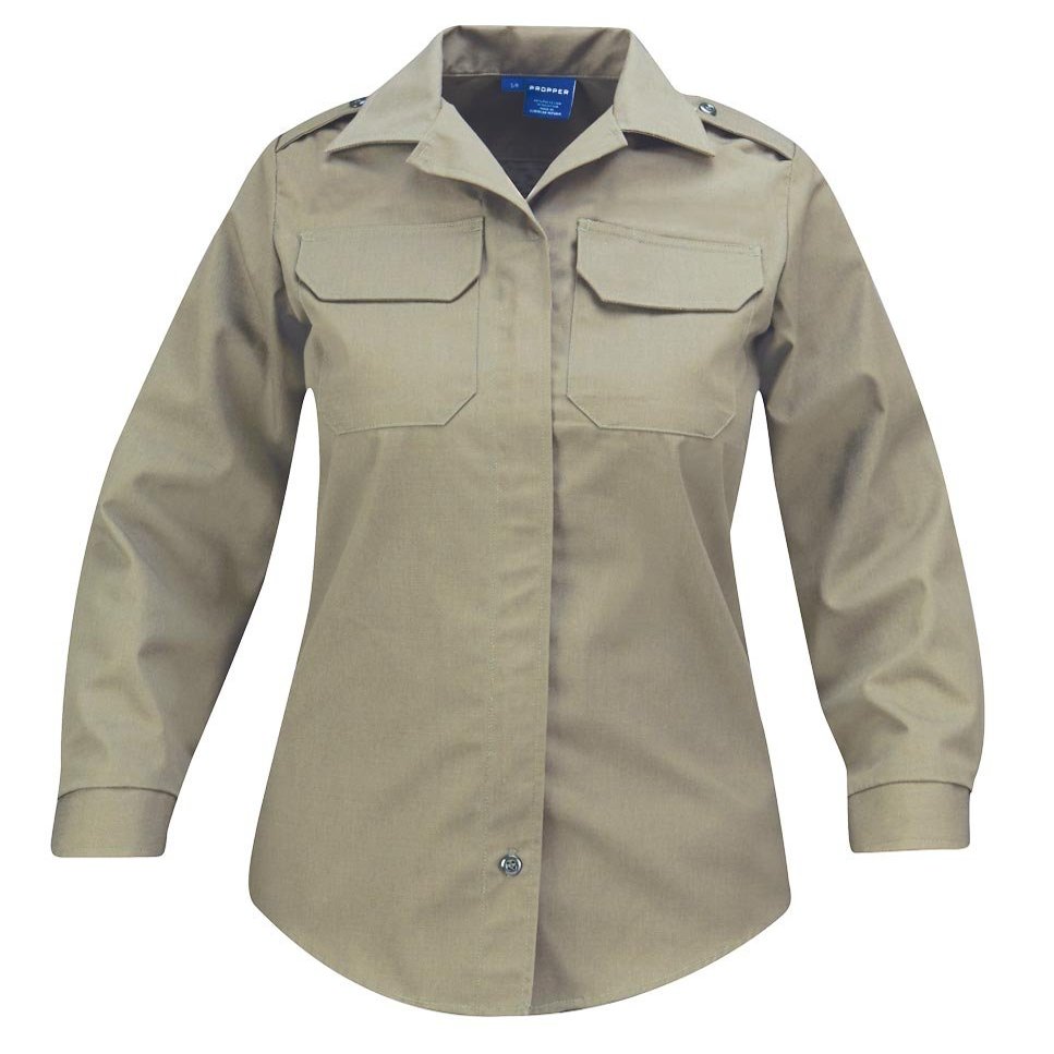 Propper Women's Long Sleeve Lds Shirt, Silver Tan, Medium