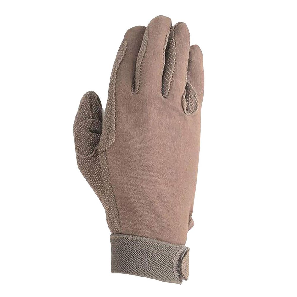 Hy5 Adults Cotton Pimple Palm Riding Gloves (XS) (Brown)