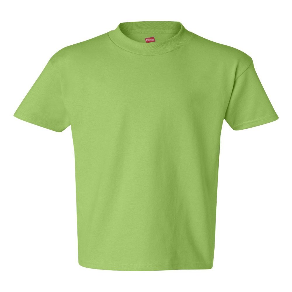 Hanes Authentic Tagless Kid`s Cotton T-Shirt Lime