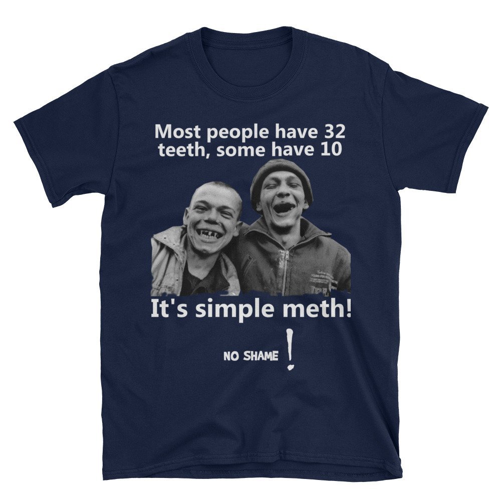 XCLAIM designs ITS SIMPLE METH Unisex Funny T-Shirt, Black, Navy Blue, Small-3XLarge