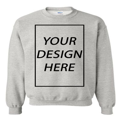 City Shirts Add Your Own Text Design Custom Personalized Crewneck Sweatshirt (Medium, Ash Gray)