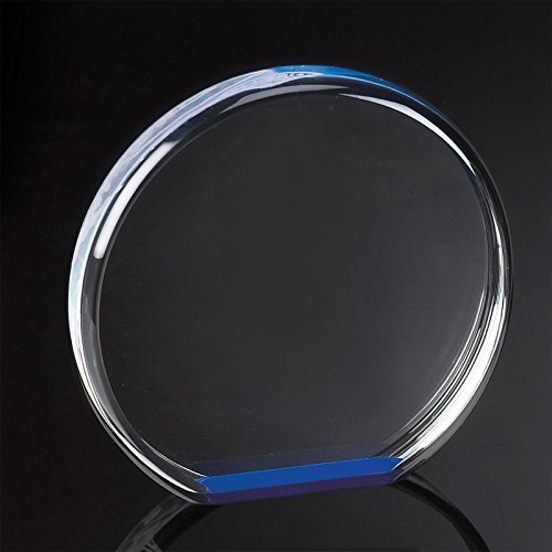 SHOP AWARDS AND GIFTS Acrylic Round Trophy Award Personalized, Customizable Engraved Work Business Corporate Prizes, Blue 6 Inch