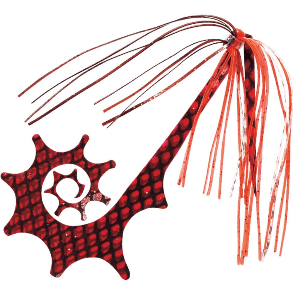 Hayabusa SE137 Musou Red Sea Bream, Freeslide, Dragon Curly, Rubber & Hook Set, #17 Impact Red