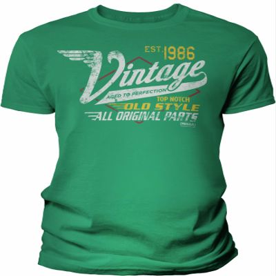 40th Birthday Gift Shirt for Men - Vintage 1986 Aged to Perfection - Racing - Kelly-4X