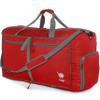 Bago Large Foldable Duffel Bags for Traveling Women & Men - 80L Packable Duffle Bag for Travel with Shoe Compartment - Water Repellant, Heavy Duty, Lightweight Folding & Collapsible (Red) view 1