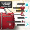 Bago Large Foldable Duffel Bags for Traveling Women & Men - 80L Packable Duffle Bag for Travel with Shoe Compartment - Water Repellant, Heavy Duty, Lightweight Folding & Collapsible (Red) view 3