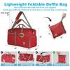 Bago Large Foldable Duffel Bags for Traveling Women & Men - 80L Packable Duffle Bag for Travel with Shoe Compartment - Water Repellant, Heavy Duty, Lightweight Folding & Collapsible (Red) view 4