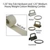 1.25" Key Fob Hardware and 1.25" Cotton Webbing Combo - Natural (5 Yards/10 Key Fobs, Antique Brass Key Fobs) view 2