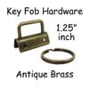 1.25" Key Fob Hardware and 1.25" Cotton Webbing Combo - Natural (5 Yards/10 Key Fobs, Antique Brass Key Fobs) view 4