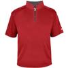 Badger Sports B-Core Short Sleeve 1/4 Zip, Red/Graphite, Small view 1