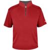Badger Sports B-Core Short Sleeve 1/4 Zip, Red/Graphite, Small view 2