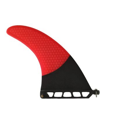 UP SURF Longboard Fins, Fiberglass+Honeycomb+Carbon, Professional Surfboard Fins (Red, 8 inch)