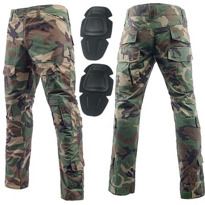 H World Shopping Military Army Tactical Airsoft Paintball Shooting Pants Combat Men Pants with Knee Pads Woodland (Small)