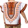 RaanPahMuang Bright Africa White Shirt Childs Dashiki Decorated with Tassels, 1-3 Years, White Base Orange view 2