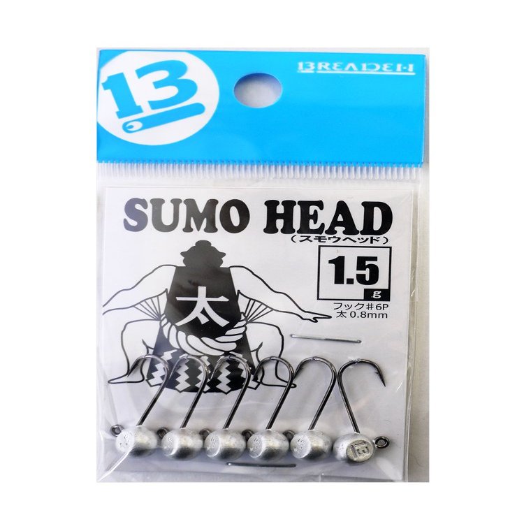 buri-den (Breaden) Jig Head sumouheddo Chunky 0.8 mm Hooks (6 Pieces) 1.5 G