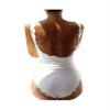 Bestgift Women's Padded Solid Color Backless Scallop Swimwear Bathing Suits Dark Green S view 2