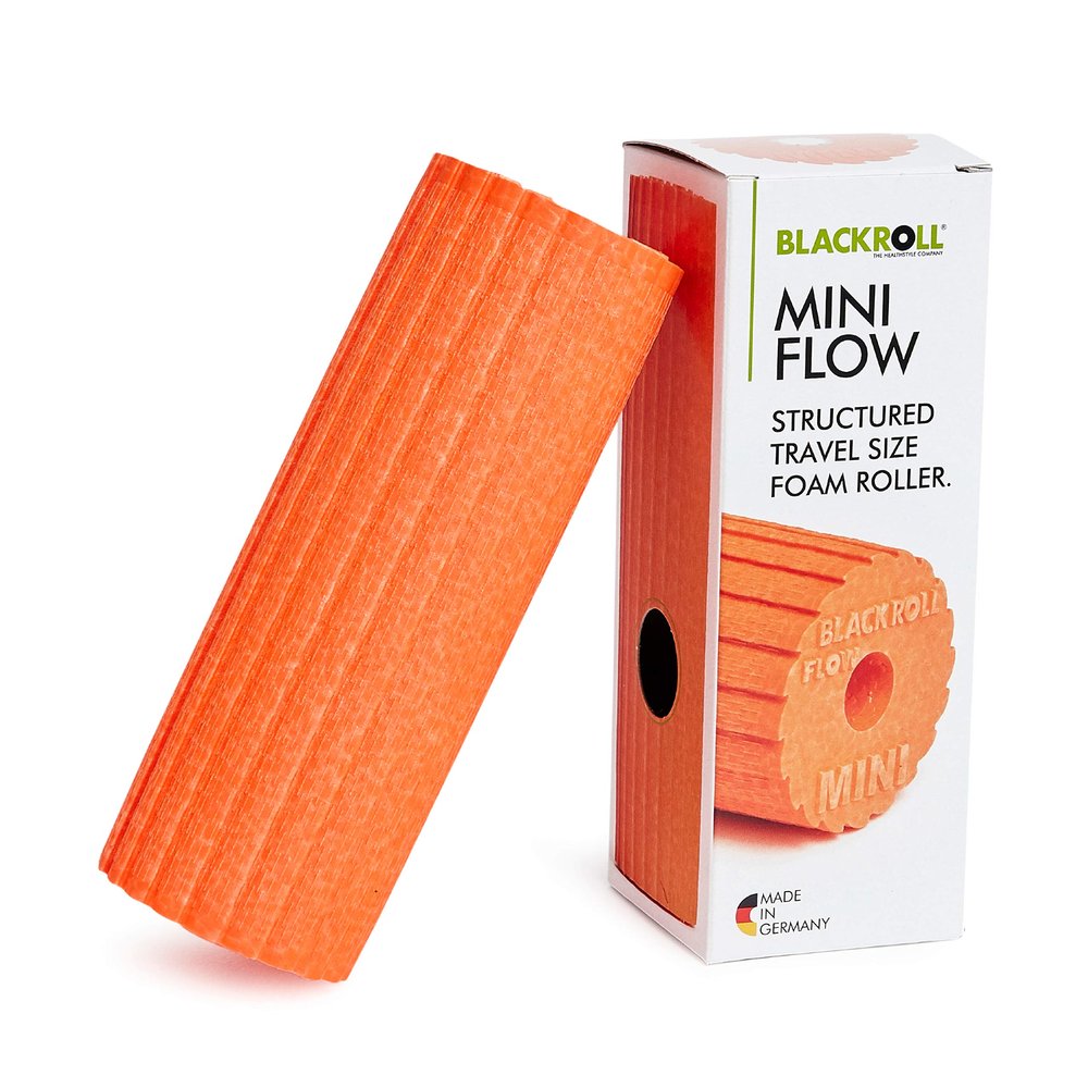 BLACKROLL - Mini Flow Foam Roller, Portable Massage Tool for Feet, Hands, and Arms, Ideal for Travel and Plantar Fasciitis Relief, Great for Exercise, Massage, and Muscle Recovery, 6" x 2", Orange