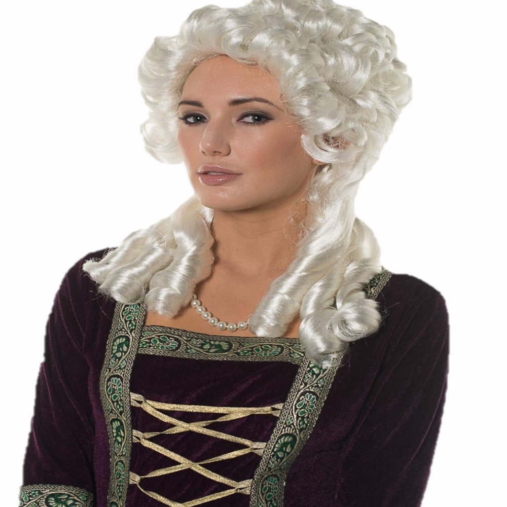 Halloween Cosplay Renaissance Queen Silver White Fantasy Party Wig H0156
