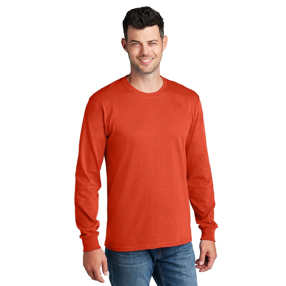 Port & Company - Long Sleeve Core Cotton Tee 3XL Orange
