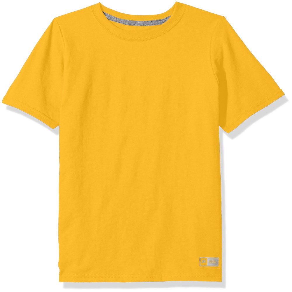 Russell Athletic Boys Performance Cotton Short Sleeve T-Shirt Shirt, Gold, Medium US