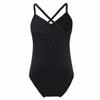 FEESHOW Girls Sleeveless Cross/Cutout Back Gymnastics Camisole Leotard Sports Tank Tops Ballet Dance wear Costumes Black 3-4 view 2